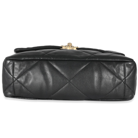 Chanel Black Shiny Lambskin Chanel 19 Flap Bag - Picture 5 of 9
